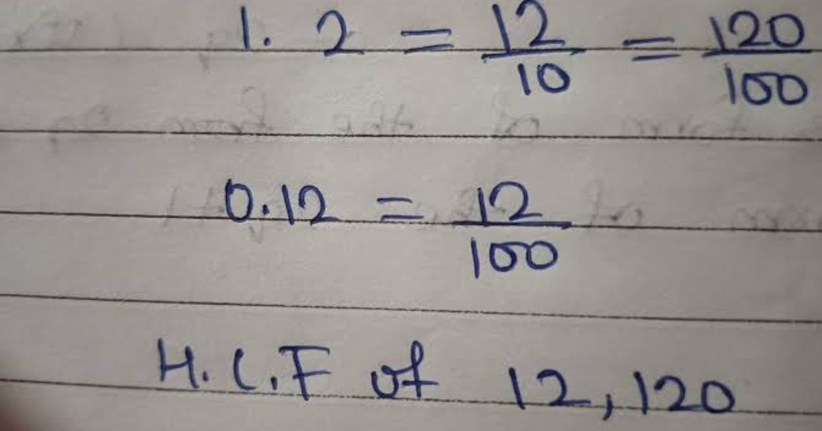 Can You Find the HCF of 1.2 and 0.12 (1)