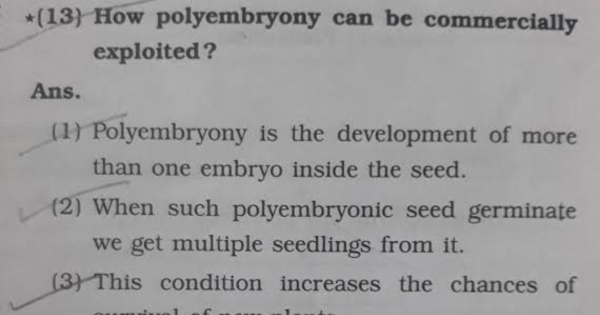 How Polyembryony Can Be Commercially Exploited