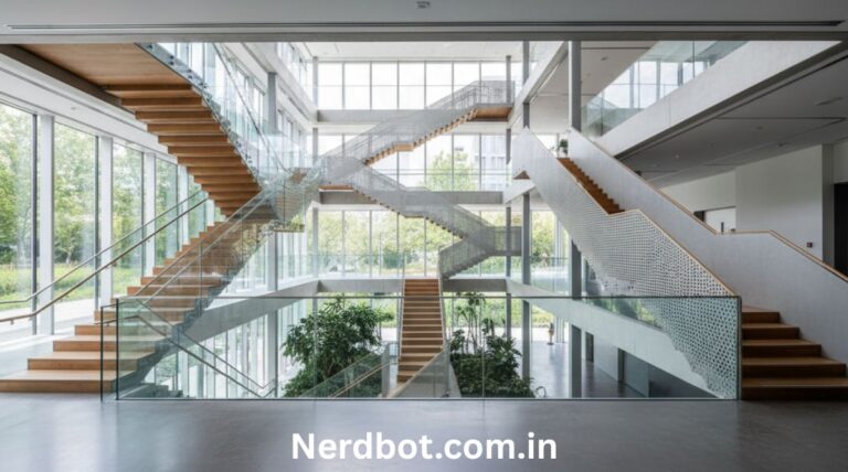 Architectural Stair Placements Open Building.