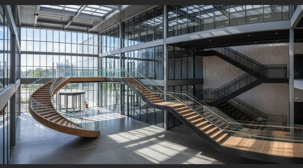 Principles of Stair Placement in Open Buildings.