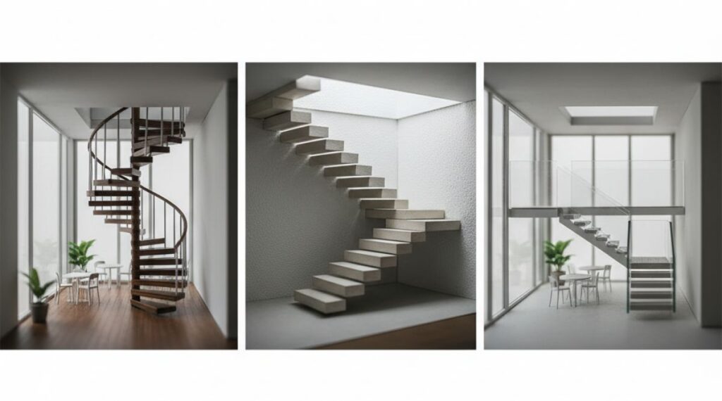 Types of Staircases in Open Building Design.